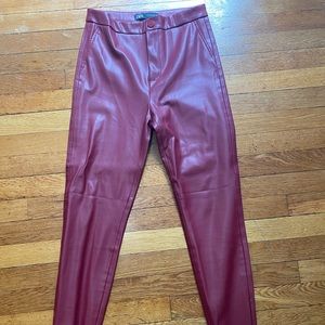 red leather leggings